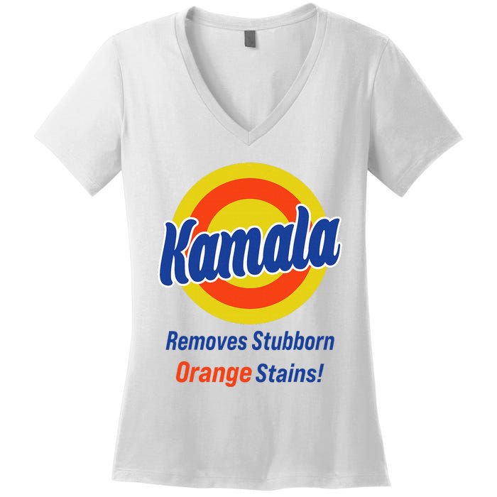 Kamala Harris 2024 Removes Stubborn Orange Stains Women's V-Neck T-Shirt