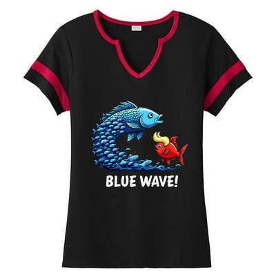 Kamala Harris 2024 Blue Wave Ladies Halftime Notch Neck Tee