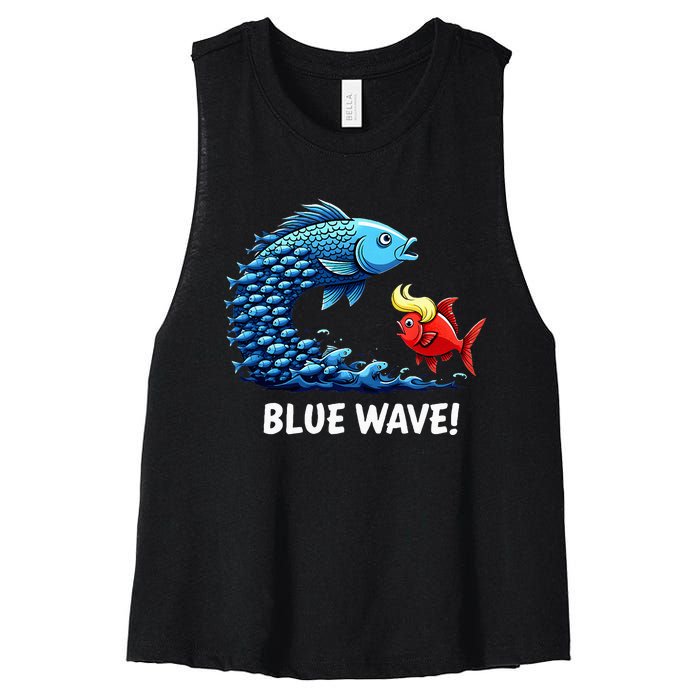 Kamala Harris 2024 Blue Wave Women's Racerback Cropped Tank