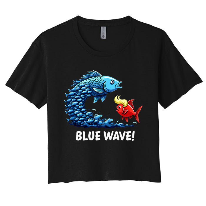 Kamala Harris 2024 Blue Wave Women's Crop Top Tee