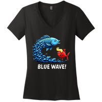 Kamala Harris 2024 Blue Wave Women's V-Neck T-Shirt