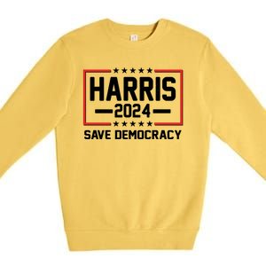 Kamala Harris 2024 Save Democracy Premium Crewneck Sweatshirt