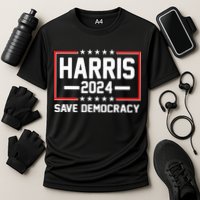 Kamala Harris 2024 Save Democracy Cooling Performance Crew T-Shirt