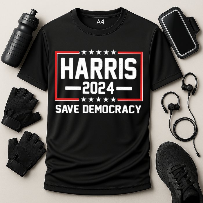 Kamala Harris 2024 Save Democracy Cooling Performance Crew T-Shirt
