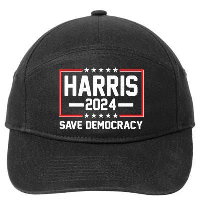 Kamala Harris 2024 Save Democracy 7-Panel Snapback Hat