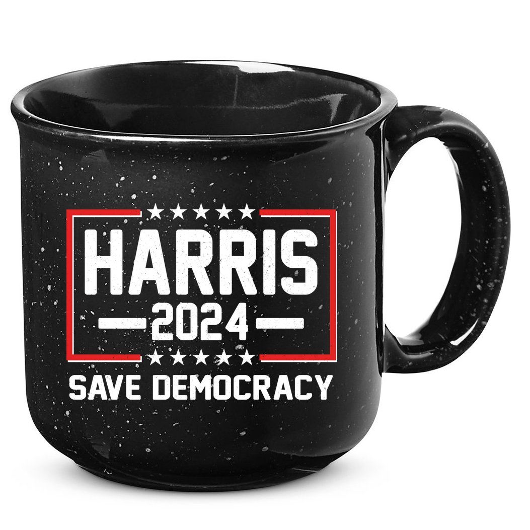 Kamala Harris 2024 Save Democracy 15oz Campfire Ceramic Mug