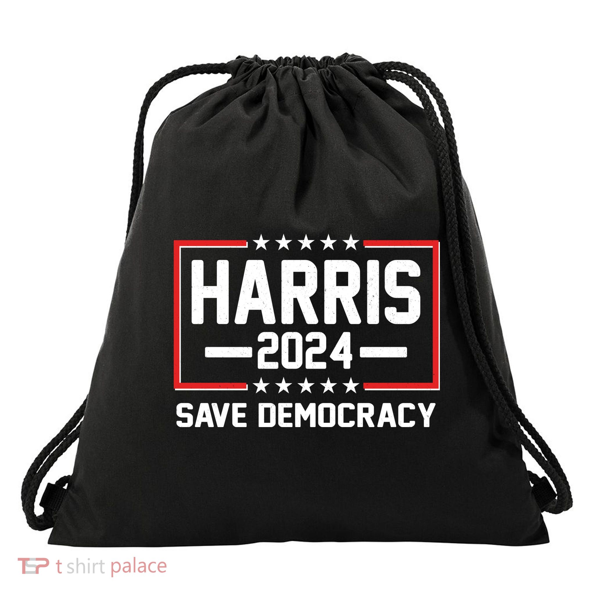 Kamala Harris 2024 Save Democracy Drawstring Bag