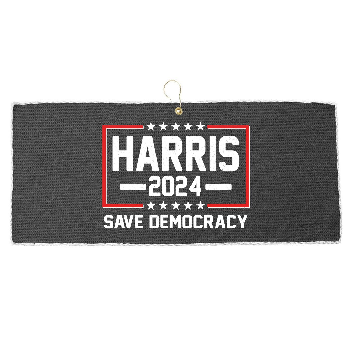 Kamala Harris 2024 Save Democracy Large Microfiber Waffle Golf Towel