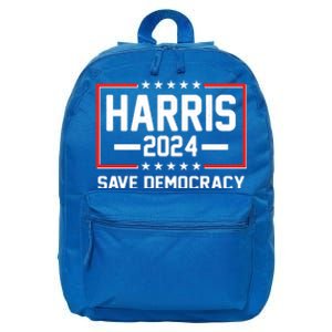 Kamala Harris 2024 Save Democracy 16 in Basic Backpack