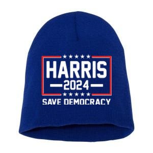 Kamala Harris 2024 Save Democracy Short Acrylic Beanie