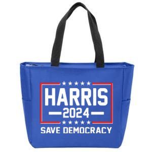 Kamala Harris 2024 Save Democracy Zip Tote Bag