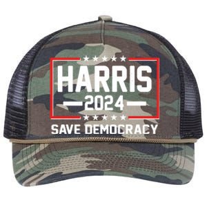 Kamala Harris 2024 Save Democracy Retro Rope Trucker Hat Cap