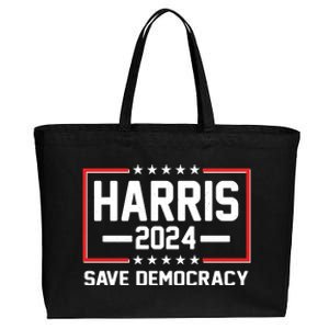 Kamala Harris 2024 Save Democracy Cotton Canvas Jumbo Tote