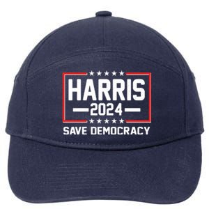 Kamala Harris 2024 Save Democracy 7-Panel Snapback Hat