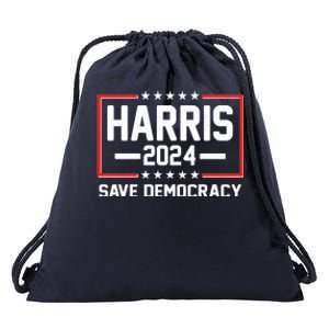 Kamala Harris 2024 Save Democracy Drawstring Bag