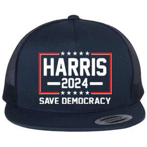 Kamala Harris 2024 Save Democracy Flat Bill Trucker Hat