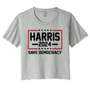 Kamala Harris 2024 Save Democracy Women's Crop Top Tee