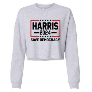 Kamala Harris 2024 Save Democracy Cropped Pullover Crew