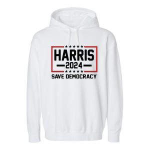 Kamala Harris 2024 Save Democracy Garment-Dyed Fleece Hoodie