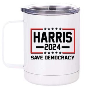 Kamala Harris 2024 Save Democracy 12 oz Stainless Steel Tumbler Cup