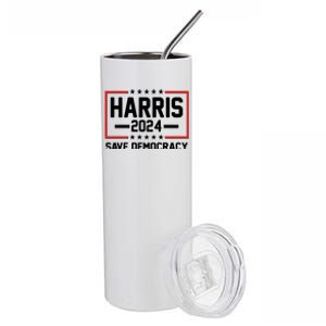 Kamala Harris 2024 Save Democracy Stainless Steel Tumbler