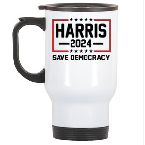 Kamala Harris 2024 Save Democracy Stainless Steel Travel Mug