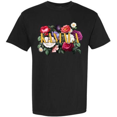 Kamala Harris 2024 Cute Beautiful Floral Flowers Garment-Dyed Heavyweight T-Shirt