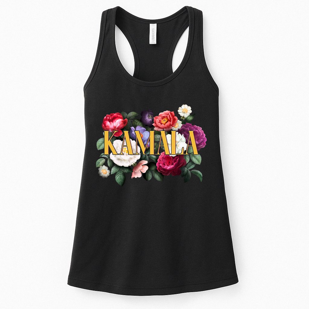 Kamala Harris 2024 Cute Beautiful Floral Flowers Womens Tank Top