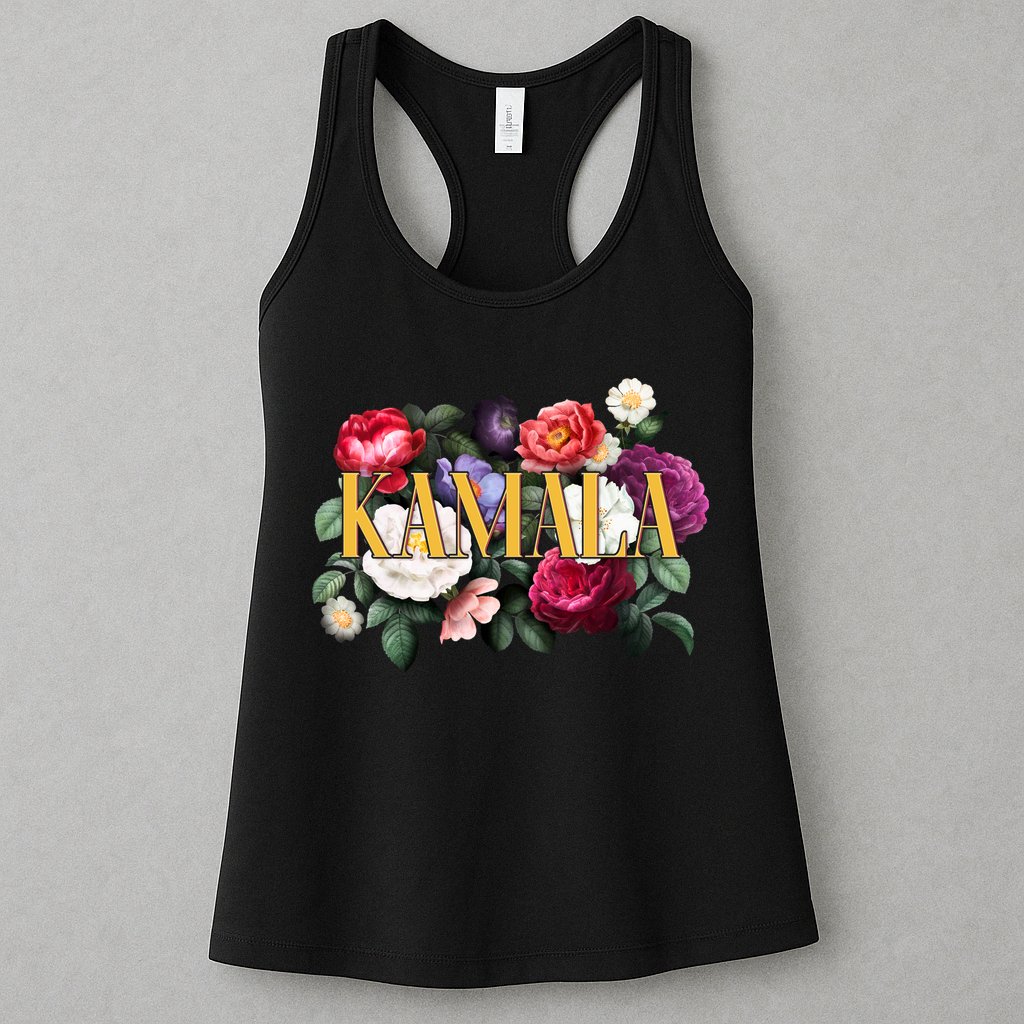 Kamala Harris 2024 Cute Beautiful Floral Flowers Womens Tank Top
