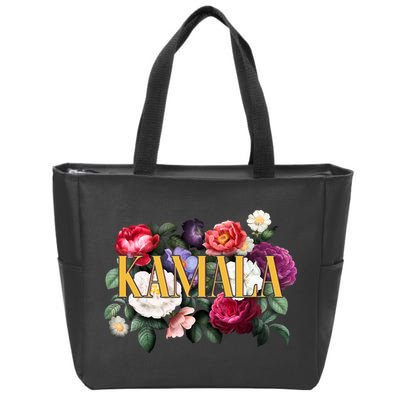 Kamala Harris 2024 Cute Beautiful Floral Flowers Zip Tote Bag