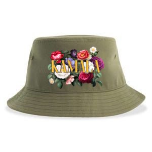 Kamala Harris 2024 Cute Beautiful Floral Flowers Sustainable Bucket Hat