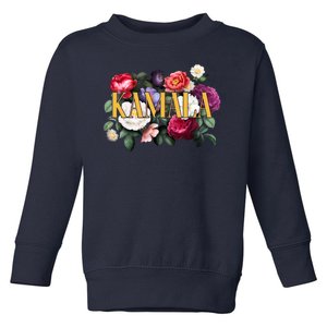 Kamala Harris 2024 Cute Beautiful Floral Flowers Toddler Sweatshirt