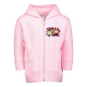 Kamala Harris 2024 Cute Beautiful Floral Flowers Toddler Zip Fleece Hoodie