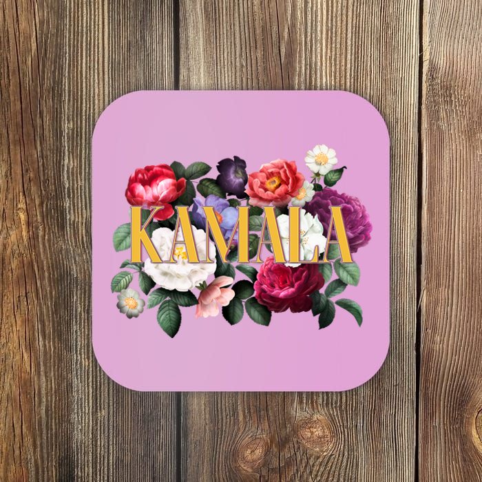 Kamala Harris 2024 Cute Beautiful Floral Flowers Coaster