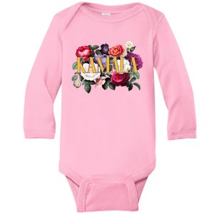 Kamala Harris 2024 Cute Beautiful Floral Flowers Baby Long Sleeve Bodysuit