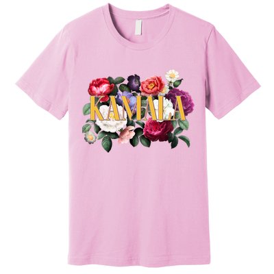 Kamala Harris 2024 Cute Beautiful Floral Flowers Premium T-Shirt