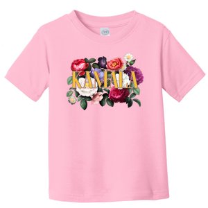 Kamala Harris 2024 Cute Beautiful Floral Flowers Toddler T-Shirt