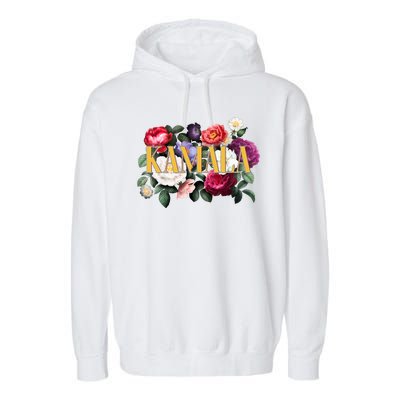 Kamala Harris 2024 Cute Beautiful Floral Flowers Garment-Dyed Fleece Hoodie