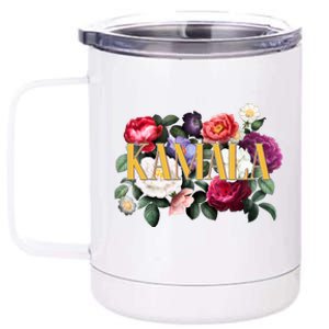 Kamala Harris 2024 Cute Beautiful Floral Flowers 12 oz Stainless Steel Tumbler Cup