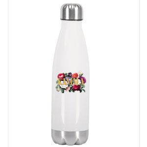 Kamala Harris 2024 Cute Beautiful Floral Flowers Stainless Steel Insulated Water Bottle