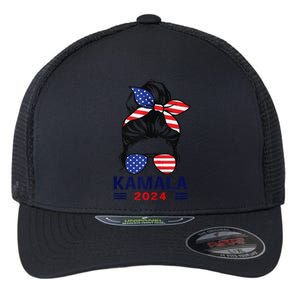 Kamala Harris 2024 President Women America Flag Vote Gift Flexfit Unipanel Trucker Cap