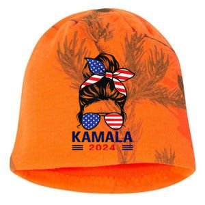 Kamala Harris 2024 President Women America Flag Vote Gift Kati - Camo Knit Beanie