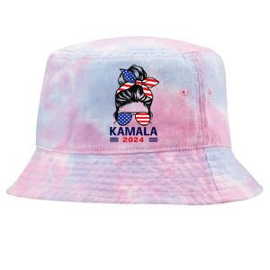 Kamala Harris 2024 President Women America Flag Vote Gift Tie-Dyed Bucket Hat