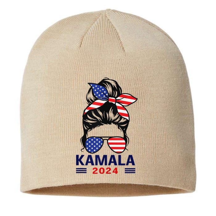 Kamala Harris 2024 President Women America Flag Vote Gift Sustainable Beanie