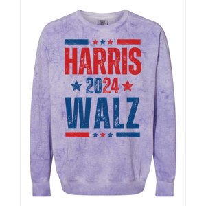 Kamala Harris 2024 Walz Colorblast Crewneck Sweatshirt