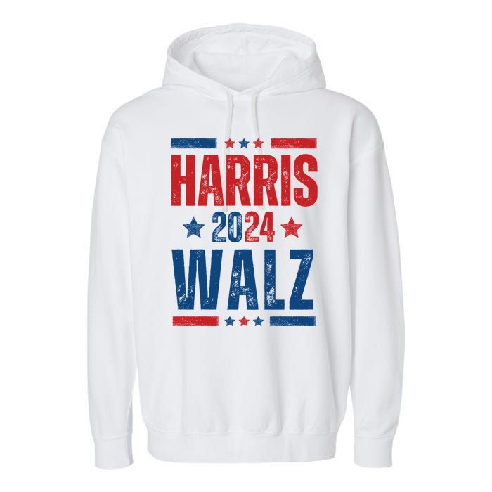 Kamala Harris 2024 Walz Garment-Dyed Fleece Hoodie