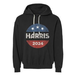 Kamala Harris 2024 For President Campaign Us Flag Garment-Dyed Fleece Hoodie