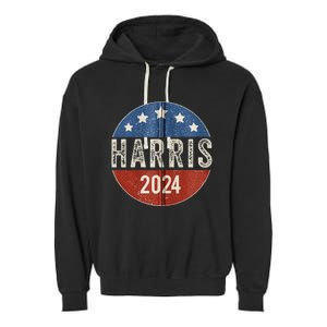 Kamala Harris 2024 For President Campaign Us Flag Garment-Dyed Fleece Hoodie