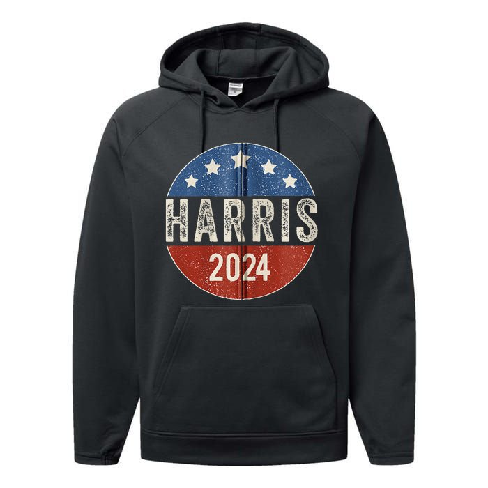 Kamala Harris 2024 For President Campaign Us Flag Performance Fleece Hoodie