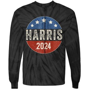 Kamala Harris 2024 For President Campaign Us Flag Tie-Dye Long Sleeve Shirt